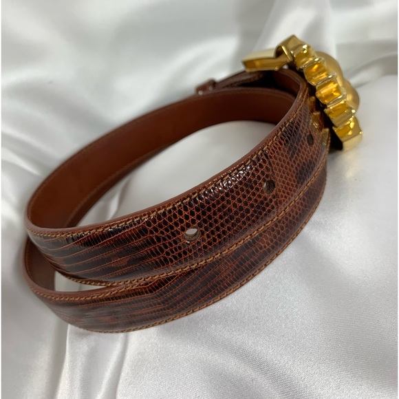 Vintage BARRY KIESELSTEIN CORD celestial belt lizard and alligator sun 90s small - Picture 12 of 16